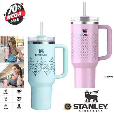 🚨-70% Stanley Quencher H2.0 Flowstate Tumbler 40oz 1.2 Litros Pink Icicle🔥