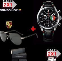 🚨2x1 Seiko.presage + Posrche.sunglasses UV400, Polarizaed/