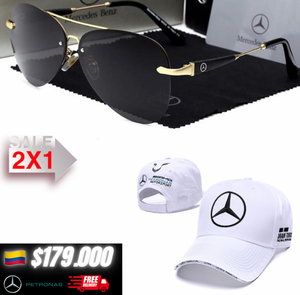 🚨-70% 2X1 MERCEDES BENZ LENTES DE SOL+GORRA F1🏁